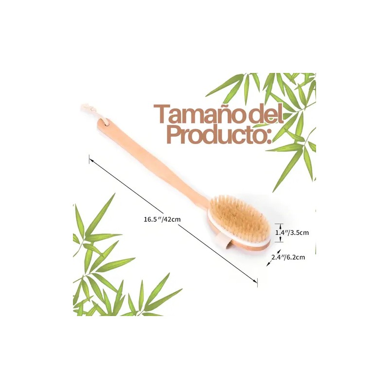 Cepillo Corporal En Seco Cerdas Naturales Mango Removible F