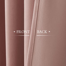 StangH Pink Curtains 96 inches Long, Super Soft Velvet Window Drapes Rod Pocket Thermal Insulated Home Decoration for Girls Room/Dressing Room/Office, W52 x L96, 2 Panels