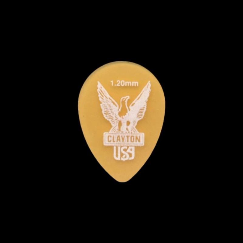 Clayton Ultem Gold Small Teardrop Guitar Picks - 1.20mm 3