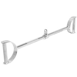 FITNESS MANIAC 28" Chrome LAT Bar D Handle Pull Machine Strength Cable Attachments Down Tricep Straight Row Pulldown Multi Home Gym Exercise Bars Press Revolving Multipurpose Attachment