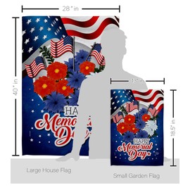 Ornament Collection Honor Memorial Day Garden House Flag Kit Patriotic Armed Forces Military Veteran United State American Decoration Banner Small Yard Gift Double-Sided, Made in USA