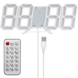 GiReich 3D LED Digitalwecker, Wanduhr, Digitaluhr, Modern USB 12/24Stunden Datum Temperaturanzeige Loop Display Fernbedienung Nachtlicht Wohnzimmer für Haus, Küche oder Büro