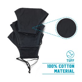 TUFF Face Mask XL Face Mask for Men - Reusable Mask for Covid - Extra Large for Men - Cloth Mask Washable Making Breathing Easier - Xl Black (3 Pack)