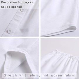 Cotton Shirt Extension for Legging Layering Fake Top Black White S-M