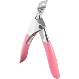 Nail Clippers Gel Nails, Stainless Tip Cutter with Elegant Solid Pink Gel Handle, Easy to Clean Nail Clippers for Artificial Nails, Sharp Nail Clipper for Gel Nails, DIY Beauty Accessories