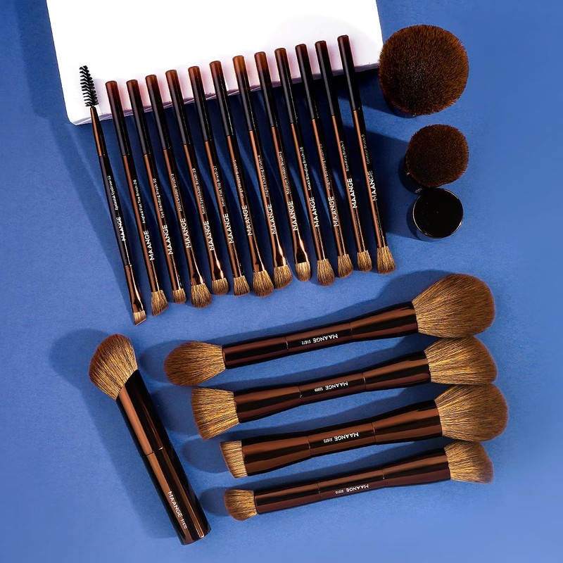 MAANGE 20 PCS Foundation Makeup Brush Set, Double-ended Kabuki Brush