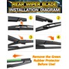 Rear Wiper Arm Blade Assembly, Replacement for Mercedes-Benz GLE-Class 2016–2019