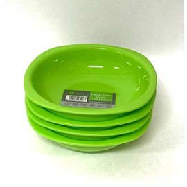 ECO Unbreakable Colourful Plastic Deep Dinner Plate Set-of-4 - Shatterproof - 100% Food Safe - Perfect for Camping, Indoors, Outdoors, and picnics (Green, Medium)