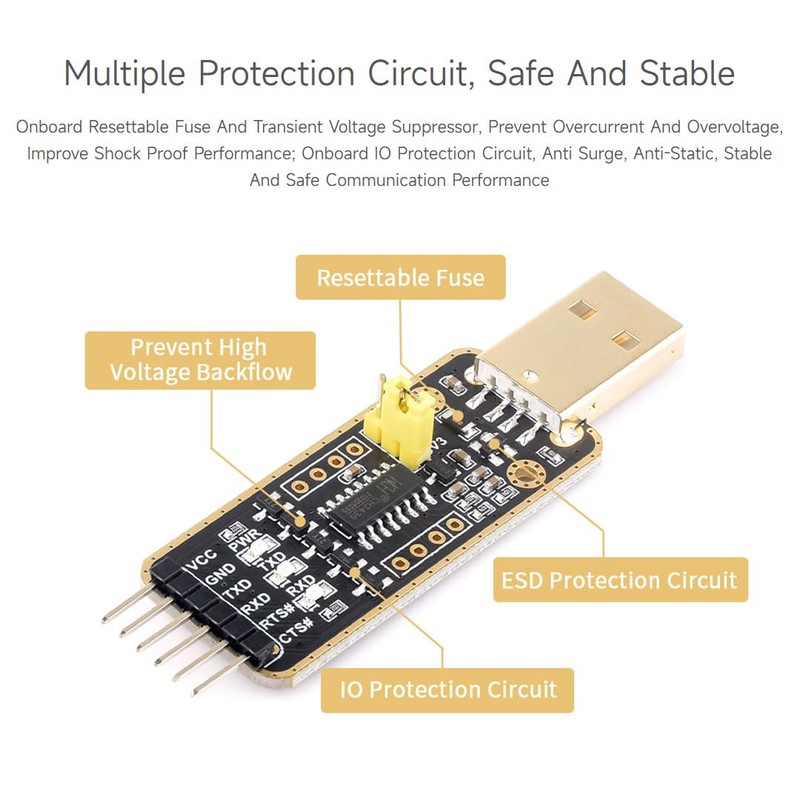 Waveshare USB to UART Communication Module High Baud Rate Transmission
