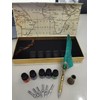 LSFCHYBY Gemstone Quill Pen and Ink Set,Feather Pen Ink Set,