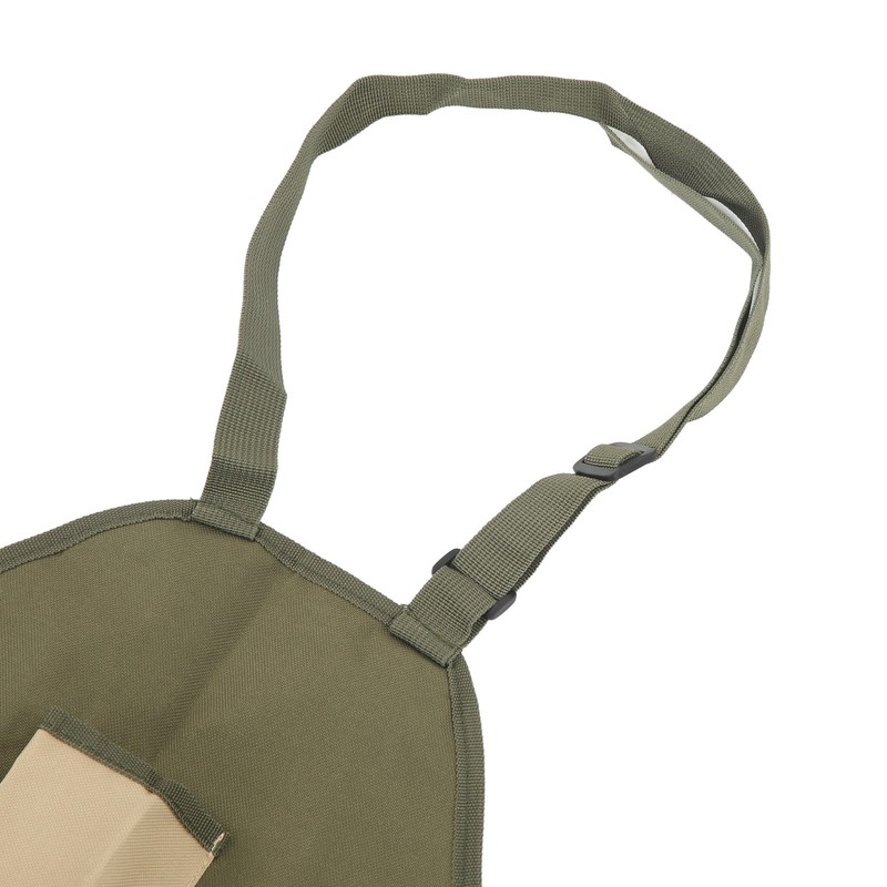 Gardening Apron Green Khaki 600D Oxford Fabric Multiple Pockets Durable