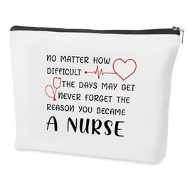 QONCV Nurse Christmas Gifts, Nurse Nursing Rn Practitioner Registered Cosmetic Bags Makeup Bag Nurses Week Nurses Day Graduation Appreciation Birthday Valentines Day Gift Ideas Presents for Women