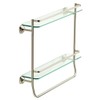 Delta FSS07-BN 20" Double Glass Shelf With Towel Bar In