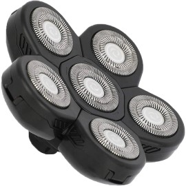 AidallsWellup Men's 5-in-1 Electric Shaver, 6 Blade Replacement Head, Black