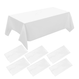 ZeriTlolen 6 Packs White Table Cloth Party | 54x108 inch | White Plastic Table Cover Party | White Plastic Tablecloth | Party Table Cloth Disposable Table Clothes for Parties | Table Cloth White