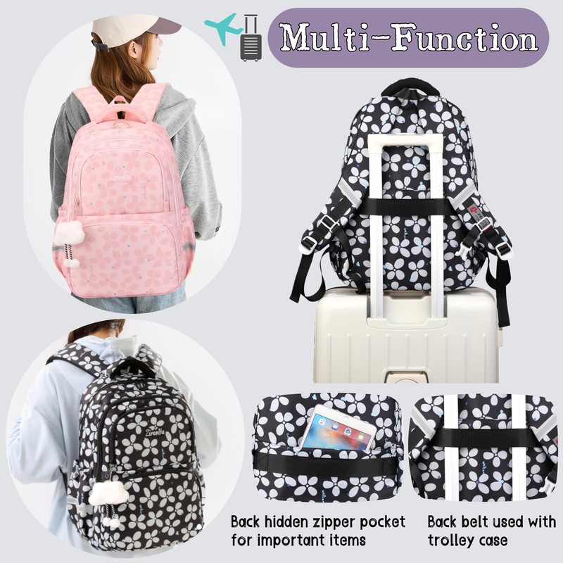 Bansusu 3Pcs Kids Backpack for Girls School Bag with Lunch