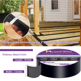 MuzeFansi Joist Tape for Decking 2 Pack, 2" x 50' Waterproof Butyl Flashing Tape Deck Joist Tape – Self-Adhesive, Weatherproof Deck Tape for Wood Joists, Beams, Roof & RV Repairs