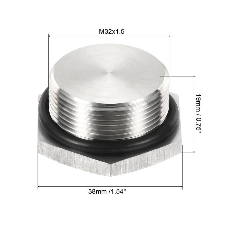 PATIKIL M32x1.5 Male Plug, 1 Pack Waterproof Dustproof 304 Stainless