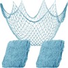 Abizarch 2 Pcs Fish Netting Decoration Beige Nautical Fish Net