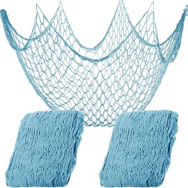Abizarch 2 Pcs Fish Netting Decoration Beige Nautical Fish Net Cotton Decorative Fishing Net Wall Hangings Fishnet Fish Netting for Beach Mermaid Party Home 39.4 x 78.7in ZHAZHAMO