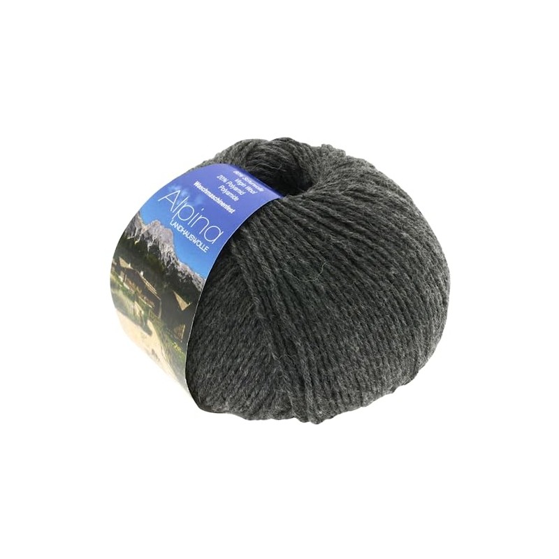 Lana Grossa Wolle ALPINA Landhauswolle Farbe 0006 anthrazit