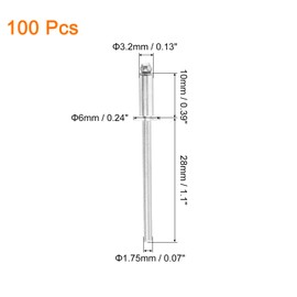 sourcing map 100Pcs 1/8" x 3/8" 304 Stainless Steel Countersunk Blind Rivet, Open-End Type Blind Rivets for DIY, Sheet Metal, Automotive Repairs, Furniture, Boat, and Duct Work (Silver)