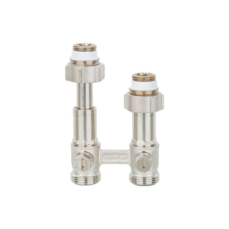 Simplex Two-Pipe System Rhahn Block ET2/50 Nickel Plated, With Telescopic
