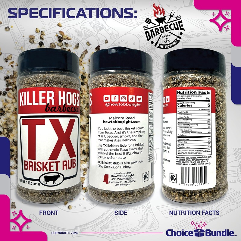 Killer Hogs TX Brisket Rub - Texas Style Premium BBQ