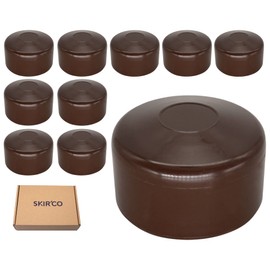 SKIR'CO Pack of 10 fence post caps, round, 60 mm, brown, plastic caps for round fence posts, fence post covers, brown, RAL 8028