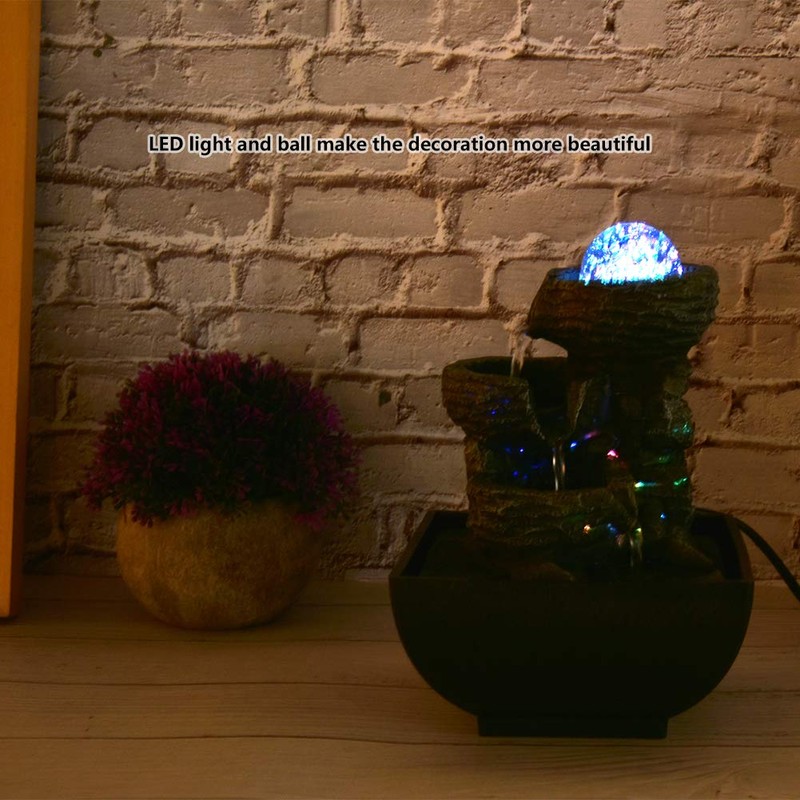 lyrlody Desktop Fountain Reliable Indoor Fountain Submersible Pump Practical Lightweight