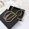 XIJIN 4Pcs Gold Beaded Bracelets Set 18K Gold Plated Stainless