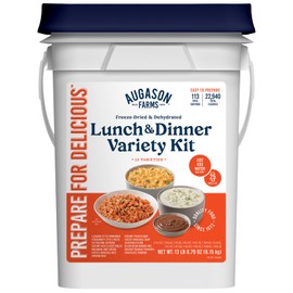 Augason Farms Augason Farms 4-Gallon Lunch & Dinner Variety Pail - Dehydrated Survival Food Kit - Long Shelf Life Ready to Eat Meals - Disaster Prep, Hiking & Camping Essentials - 113 Servings