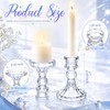 24 Pcs Clear Taper Candle Holders 4'' Tall Candlestick Glass