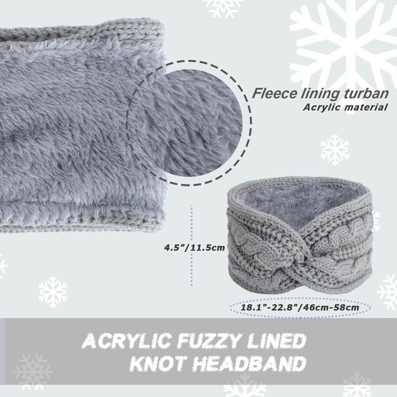 DRESHOW Women Warm Knitted Headband Winter Ear Warmer Crochet Head