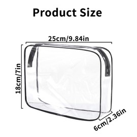 Clear Travel Toiletries Bag, Clear Makeup Bag Waterproof Liquids Carry-on Cosmetic Bag with Zipper Travel Essentials for Women Men, 3 Pack