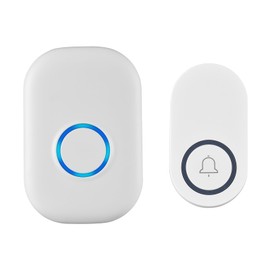 Swokely Wireless Door Bell IP44 Waterproof Doorbell Chime 656ft Range Portable Door Chime Kit with 32 Music 4 Volume Levels for Home Room Office