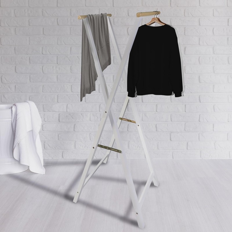 Casual Home Solid Wood Folding Clothing Garment Laundry Drying Rack,