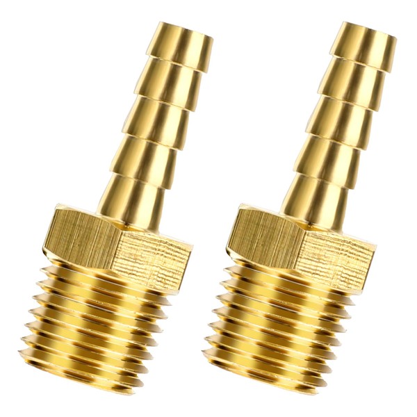 Tucnoeu Hose Connector 2 Pieces 1/4 Inch Brass Hose Nozzle