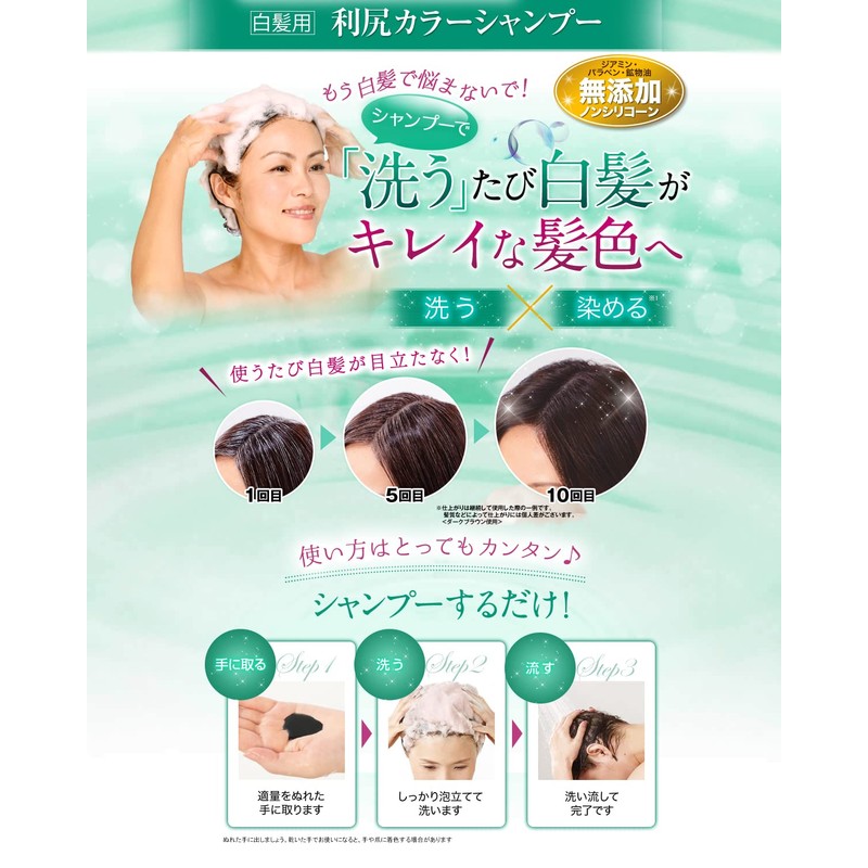 Sastty Rishiri Color Shampoo (Natural Brown) 6.8 fl oz (200