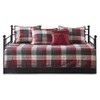 Pemberly Row Polyester Herringbone Reversible Daybed Cover Set in Red