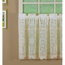 Today's Curtain Hopewell Premium Lace Tier 36", Cream, 58W x 36L