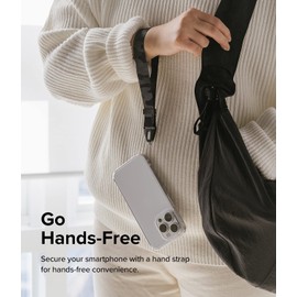 Ringke Hand Strap, Adjustable Wristlet Wrist Sturdy String Lanyard for Cell Phone Cases, Tablets, Camera, Keys, USB, ID Tag, Gaming Console, and more - Camo Black