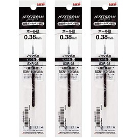 Set of 3 - Ballpoint Pen Refill for Jetstream SXN-150 0.38 mm - SXR-38 (Blue)