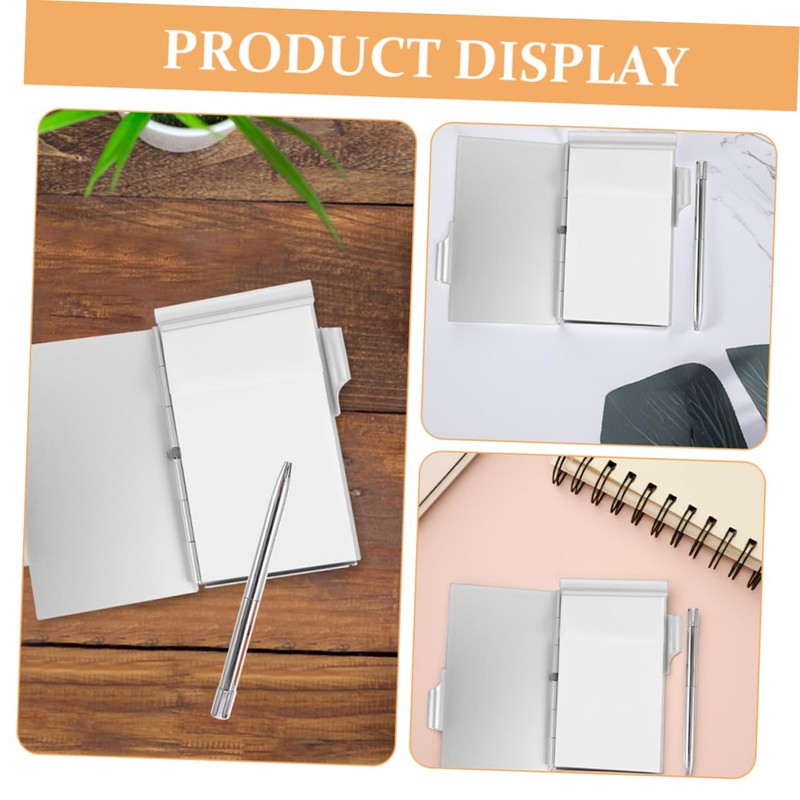 Operitacx Metal Card Box Notebook Small Notepad with Pen Small