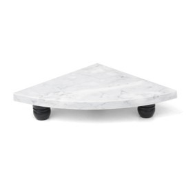 GMYIAK Marble Riser Decor Pedestal Tray, Decorative Marble Riser For Decor Display, Decorative Pedestal Stand for Kitchen Counter Decor (White-L)