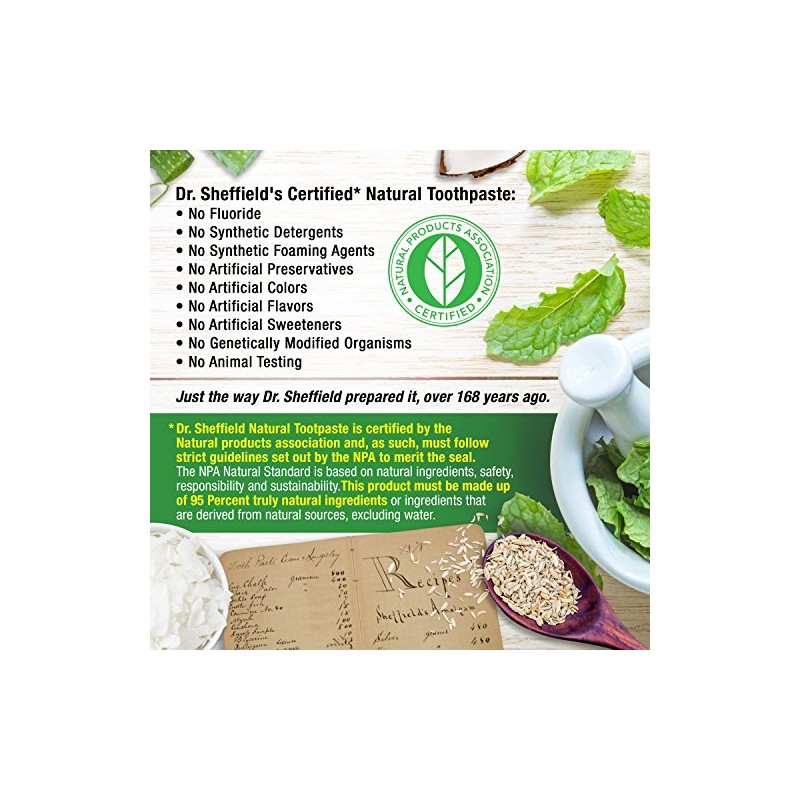 Dr. Sheffield Certified All Natural Toothpaste - FOR SENSITIVE TEETH