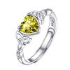 PROSILVER Silver Ring Peridot Ring Celtic Rings for Women Knuckle Rings August Birthstone Rings