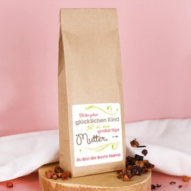 Herz & Heim® Small Tea Gift for Mum - Behind Every Happy Child There Is A Great Mother - With Dedication