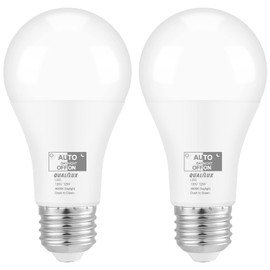 Qualilux Dusk to Dawn Light Bulbs 1000 Lumen, Daylight, 75W Equivalent, LED 12W, A19 E26, 2-Pack, HQ-H023