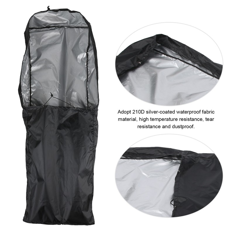 SilverCoated Lawn Mower Waterproof Cover High Temperature Resistance Dustproof Protector(Black